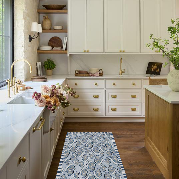 Blue Oysters Vinyl Floor Mat