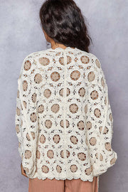 Chenille Cardigan - Cream/Latte