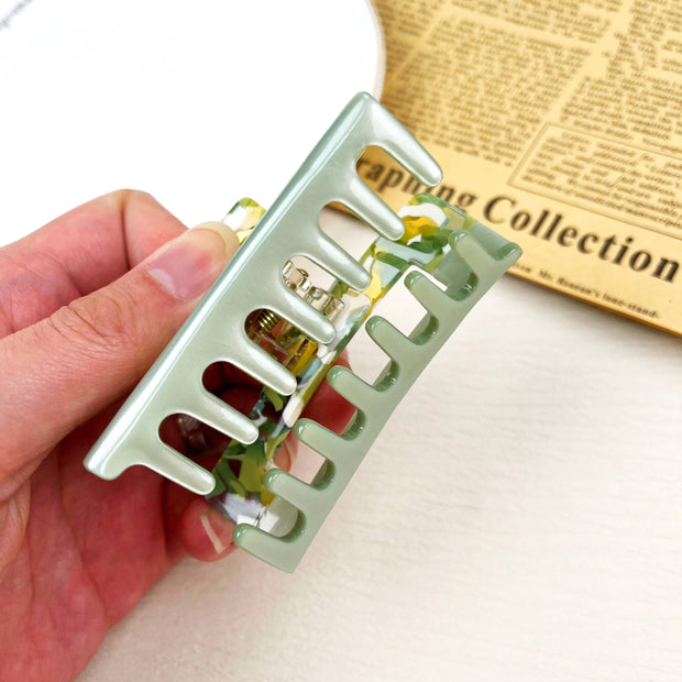 Acetate Vintage Green Hair Clip Lady Claw Clips Spring Clip