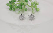 CZ Double Star Post Earrings