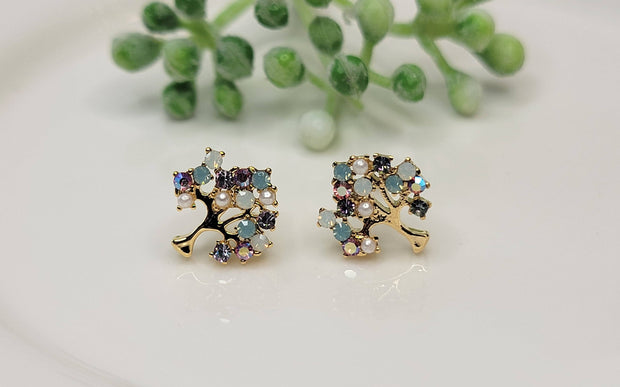Tree Stone Post Earrings