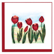 Red Tulip Field Quilling Card
