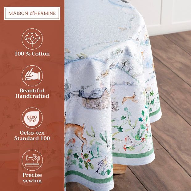 63" Round Tablecloth - Snowy World