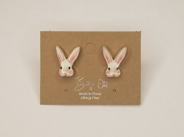 Epoxy Bunny Post Earring