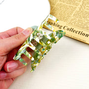 Acetate Vintage Green Hair Clip Lady Claw Clips Spring Clip