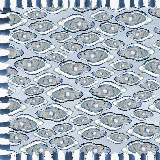 Blue Oysters Vinyl Floor Mat