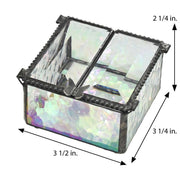 Clear Double Hinged Glass Jewelry Box