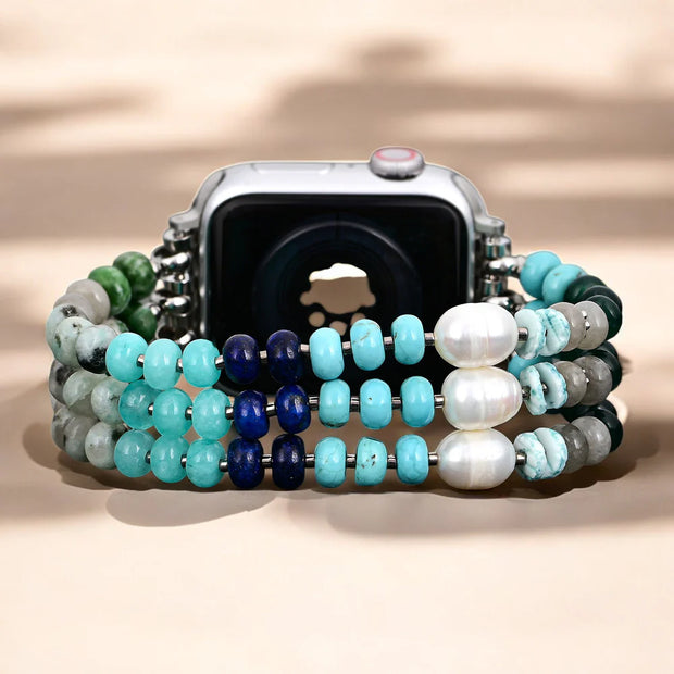 Ocean Breeze Stone Stretch Apple Watch Band
