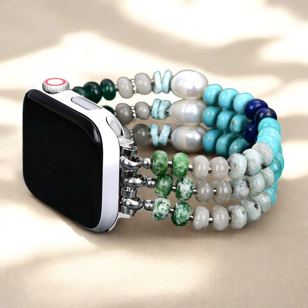 Ocean Breeze Stone Stretch Apple Watch Band