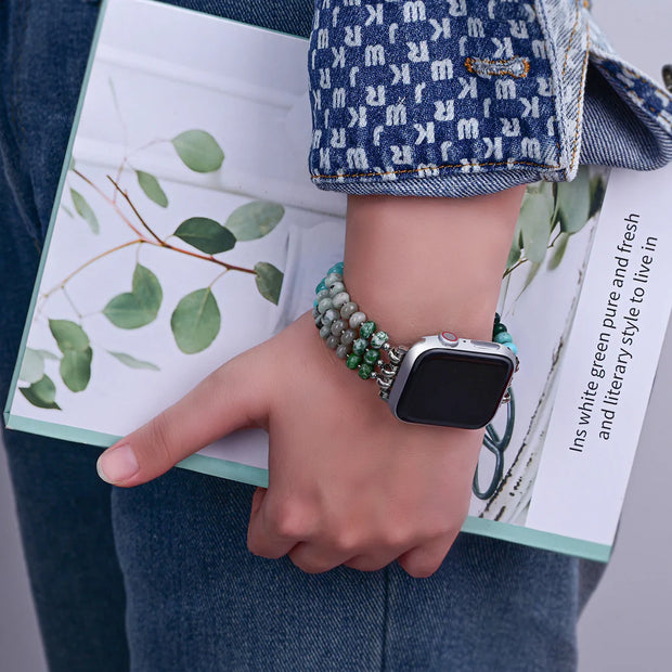 Ocean Breeze Stone Stretch Apple Watch Band