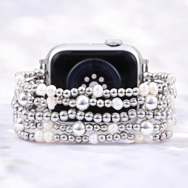Shimmering Pearl Stretch Apple Watch Band
