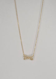 Sparkly Silver Bow Necklace