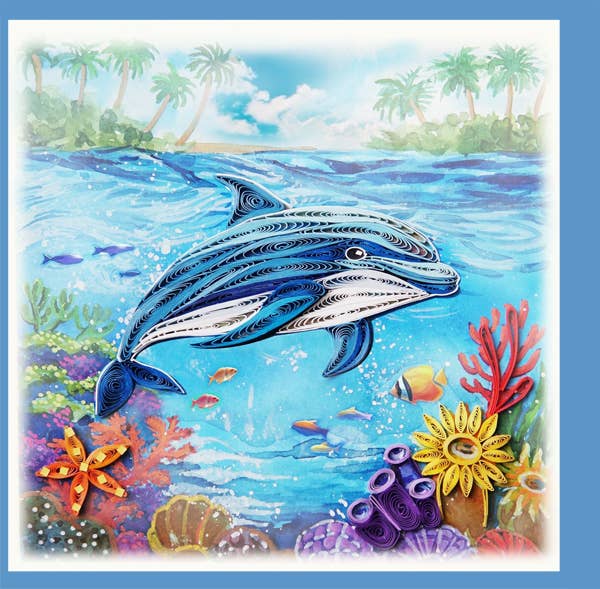 Happy Dolphin Quilling Card
