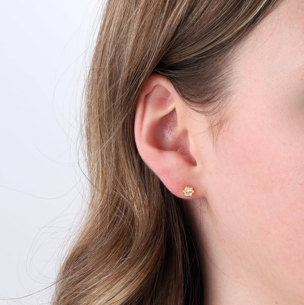 'I'd pick you' swirl crystal flower gold