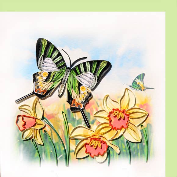 Butterfly & Daffodils Quilling Card