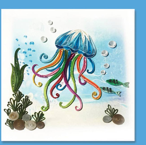 Multicolored Jellyfish Quilling Card
