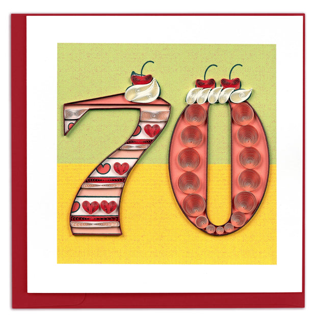 Quilled 70th Birthday Greeting Card