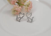Silhouette Cat Post Earrings