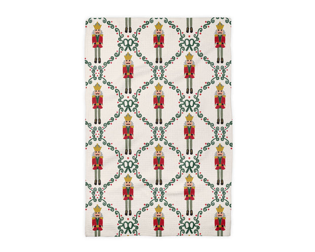 Nutcracker Red Bow Holiday Christmas Kitchen Towel Waffle