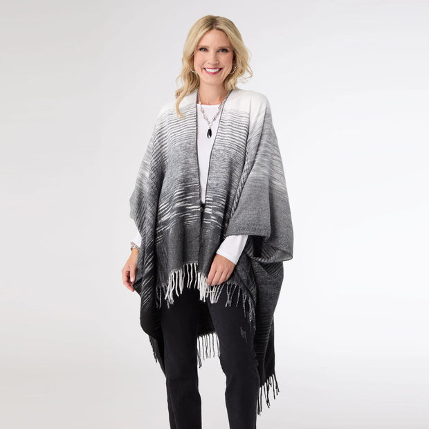 Terni Ombre Striped Wrap - White/Black