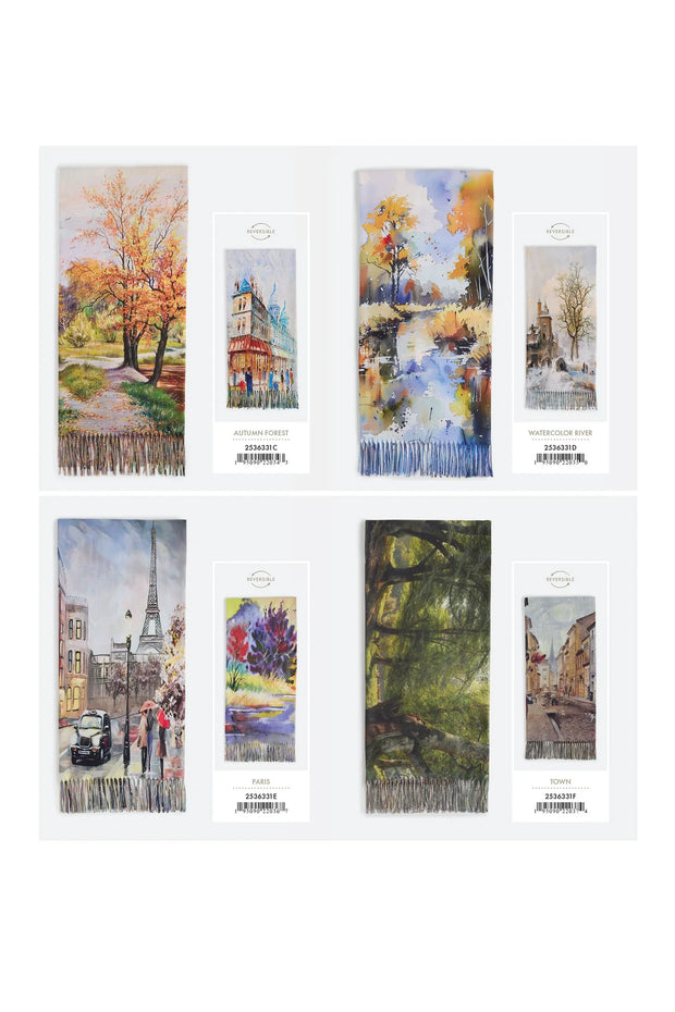 Fall/Winter Scenic 2-in-1 Scarf, 4 styles