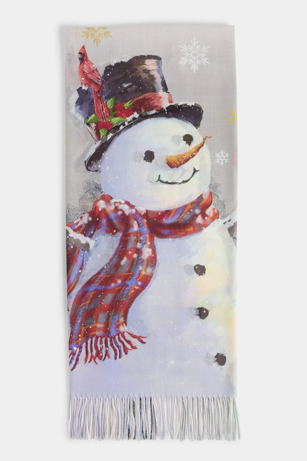 Snowman Love Cardinal Scarf