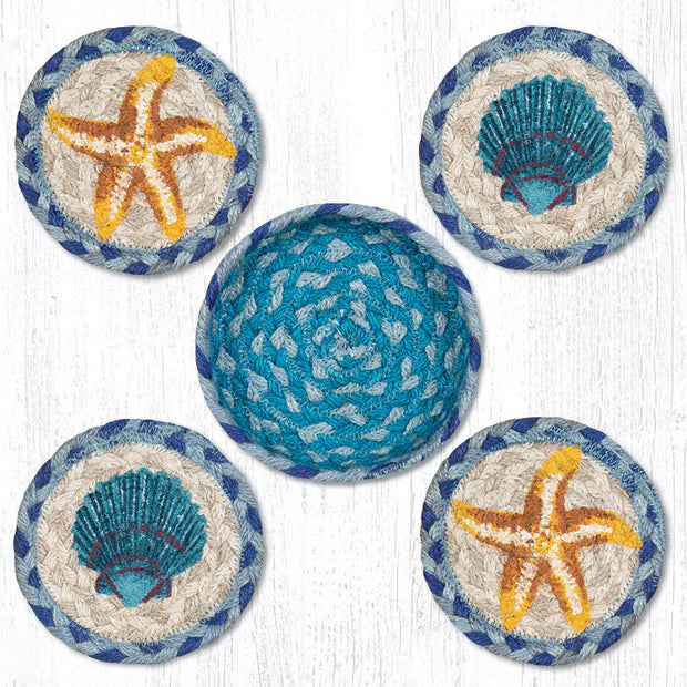 5" Starfish Scallop Coaster Set