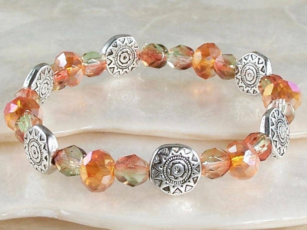 Elastic Czech Bracelet - Spring Colors