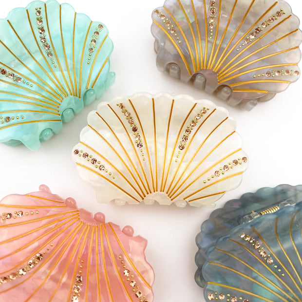 Crystal Shell Claw Clip, Ocean Creatures Hair Clip