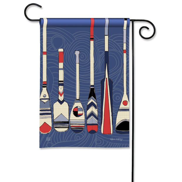Red, White, & Blue Oars Garden Flag
