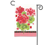 Gingham Geranium Garden Flag