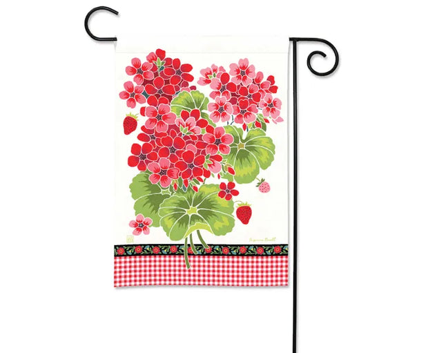 Gingham Geranium Garden Flag