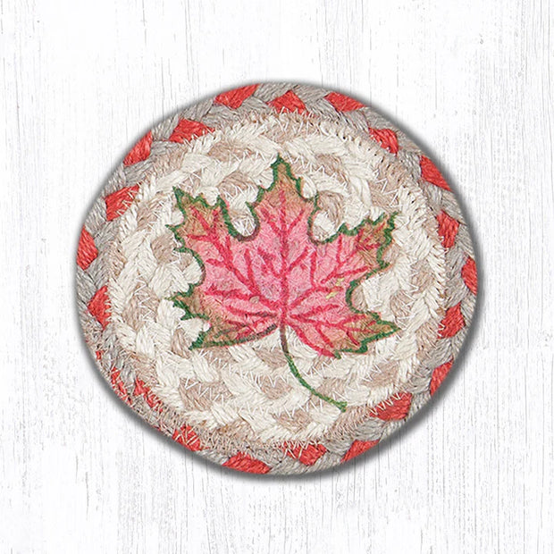 5" Jute Coaster Autumn Leaf