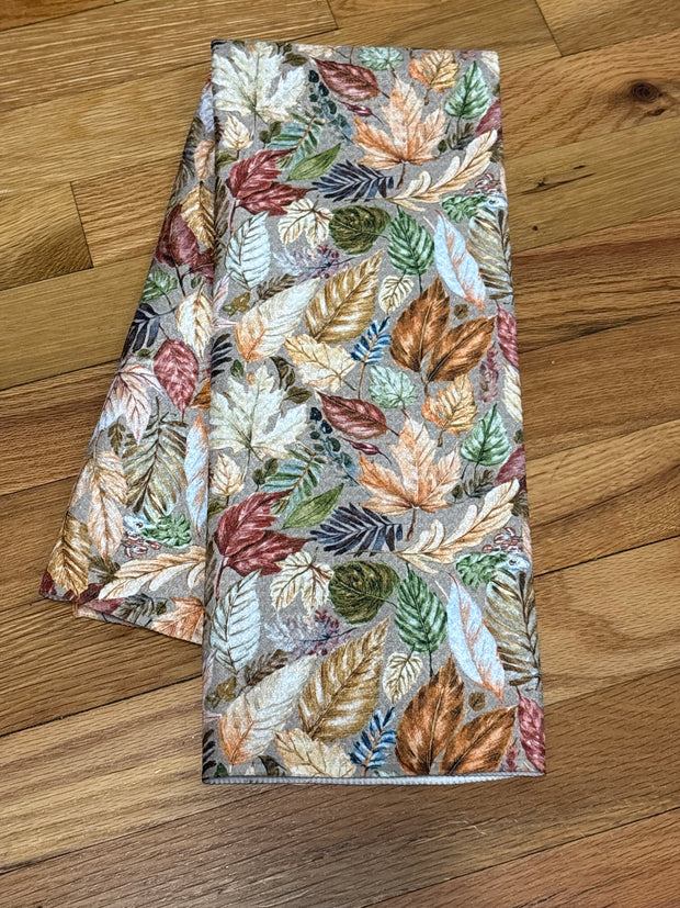 Leaf Collage Eco-Dishtowel