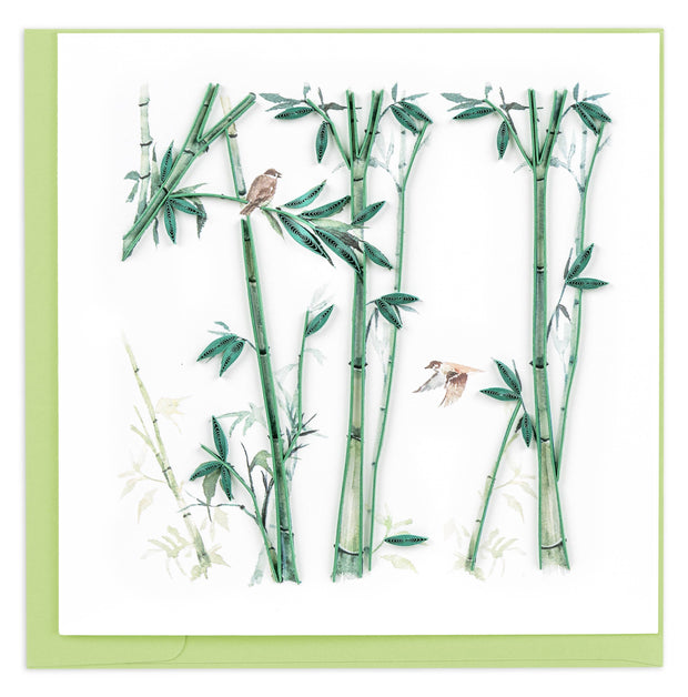 Quilled Bamboo & Birds Greeting Card