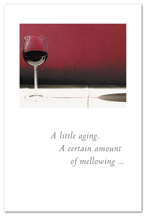 Single Glass of Red Wine Birthday Card