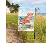 Red Beach Chair Garden Flag
