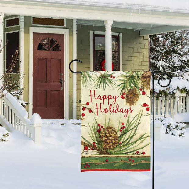 Berries and Pine Garden Flag