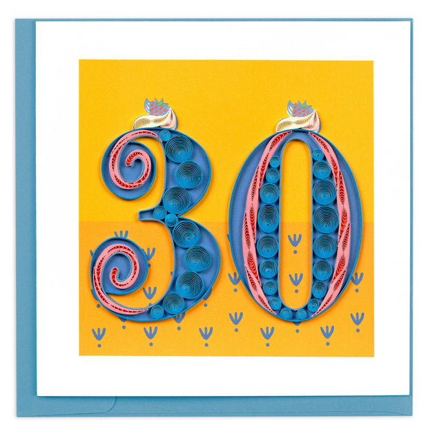 30th Birthday Milestone Quilling Greeting Card