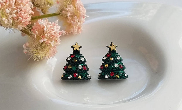 Christmas Tree Post Earring
