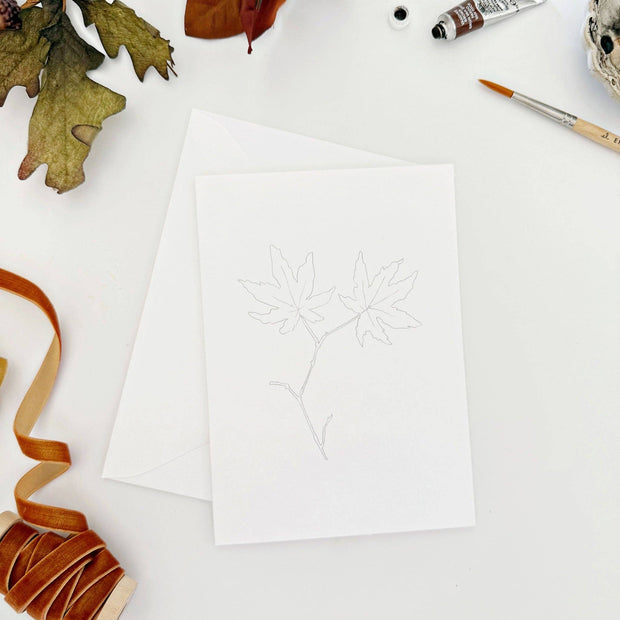 Fall Leaves Paintable Notecards
