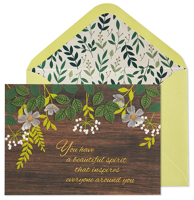 Handmade on Wood Greeting Card