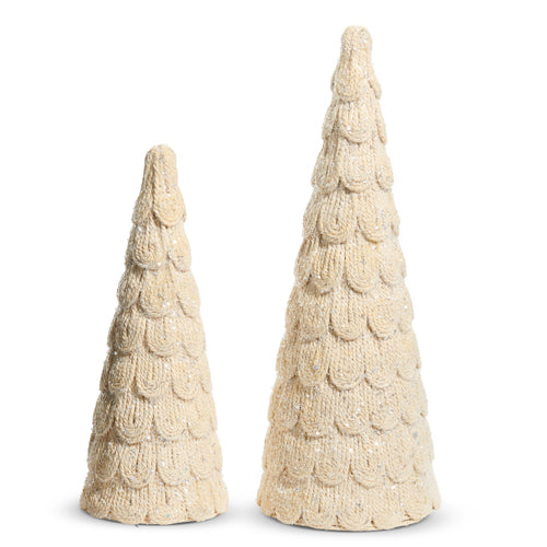 Frosted Rope Cone Trees, Set of 2