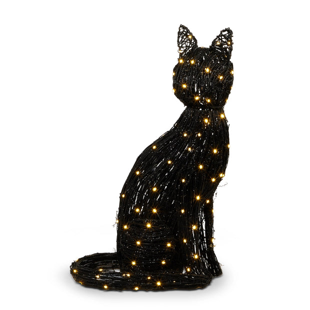 33" Lighted Black Cat Figure