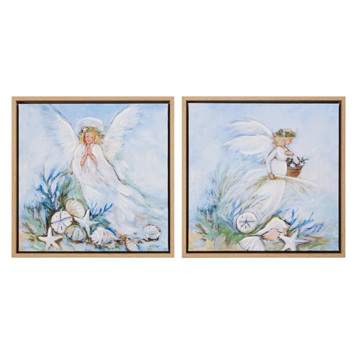 12" Coastal Angel Framed Wall Art, 2 Styles