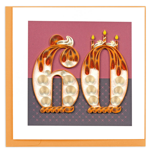 Quilled 60th Birthday Greeting Card