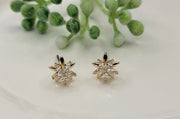 CZ Double Star Post Earrings