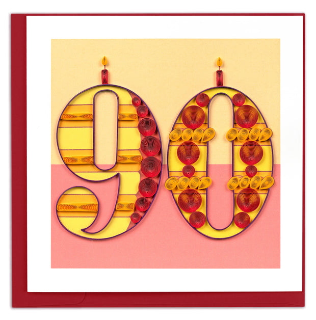 Quilled 90th Birthday Greeting Card