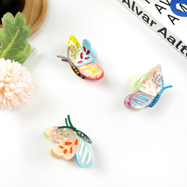 Colorful Cartoon Butterfly Claw Clip Diamond Hair Clips