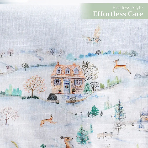 72" Table Runner Double Layer - Snowy World